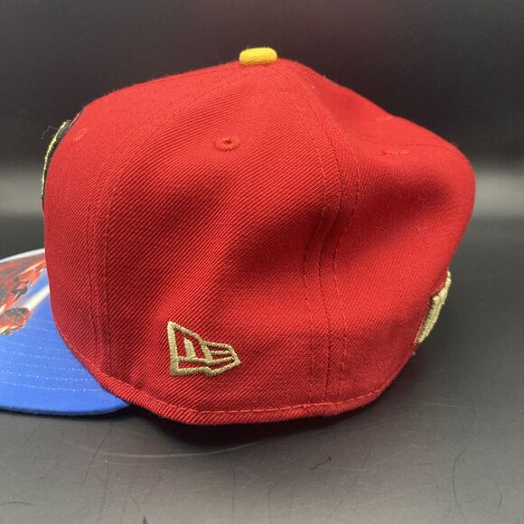 New Era Marvel Comics Iron Man 59Fifty Movie Iron Man 2 Rare Brim Face Cap Hat - Picture 2 of 12